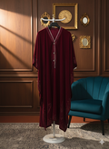 maroon velvet kaftan