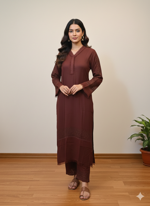 Brown kurta and pant