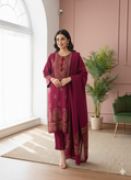 Maroon color khanis shalwar kurta