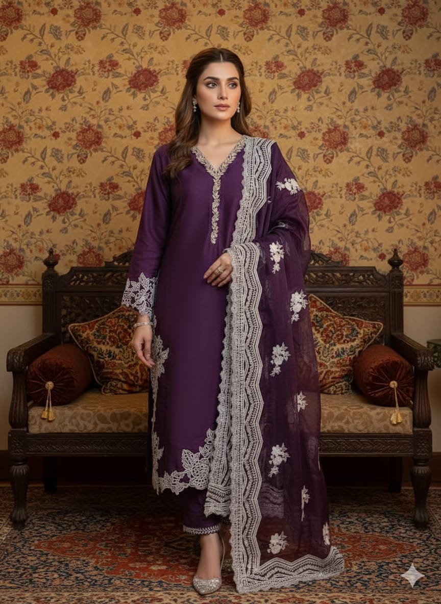 Purple color Silk dress